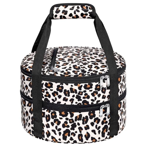 MIAOJIE Round Double Insulated Casserole Carrier, Pie Carrier Bag, Portable Casserole Carrier for Hot or Cold Food Lunch Tote, Lunch Bag for Parties Picnic, Fits 12.5