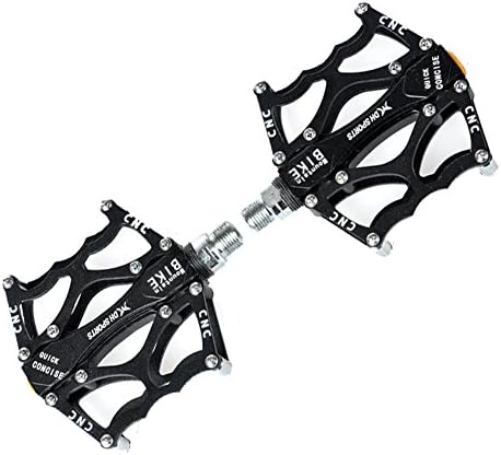 Interomgl 3 Sealed Bearing MTB BMX Mountain Lightweight Bike Cycle Bicycle Pedals 9/16" Aluminum Alloy Cr-Mo Screw Thread Spindle Shock Absorption Durable for Mountain Bike Road Sports Accessories