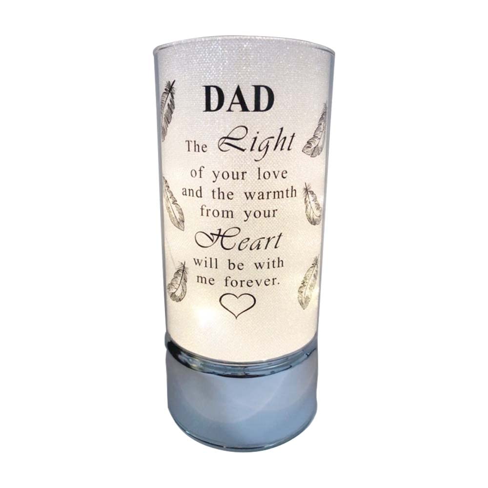 Memorial Light Tubes Ornament, Perfect for Garden and Graveside for Any Special Occasion in The Memory of Dad, Mum, Son, Daughter, Husband, Wife, Grandad, Nan, Brother, Sister. (20cm) (Dad)
