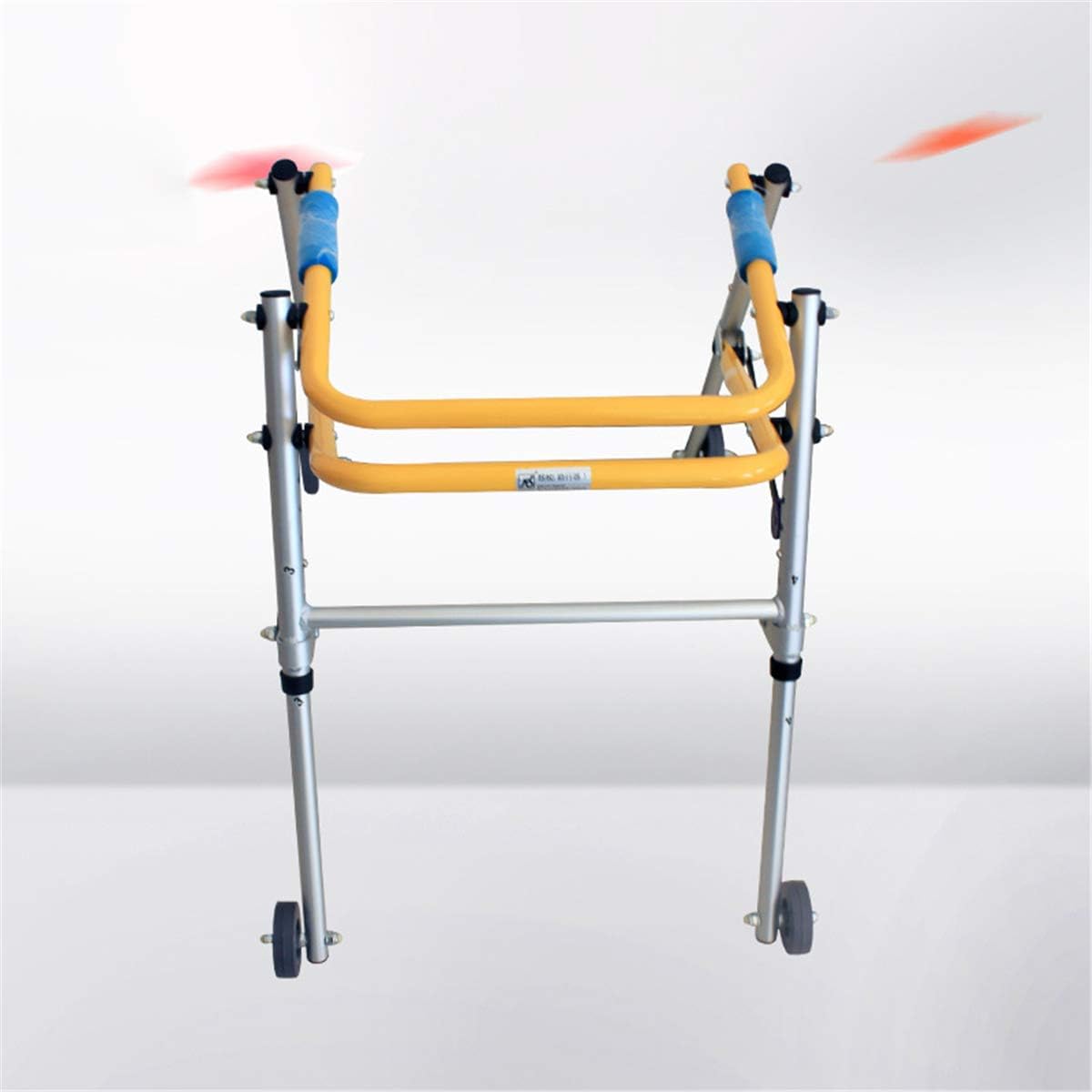 Autopeck Foldable Standard Walkers Child Wheeled Aluminum Alloy Walker Adjustable Height Lower Limb Rehabilitation Aids Training Stand Lightweight Pulley Walking Frames -