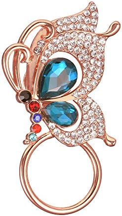 PANGRUI Colorful Rhinestone Butterfly Eyeglass Holder Crystal Sunglasses Holder Magnetic Brooch