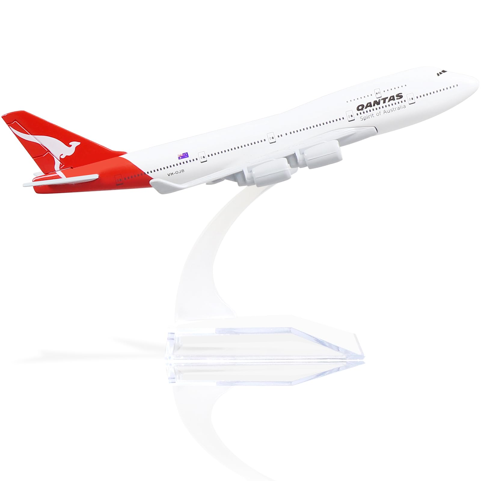 QIYUMOKE 1/400 Boeing 747 Australia One-piece Diecast Metal Airplane Model with Stand Pre-built Airplane Model Aviation Collectible or Gifts