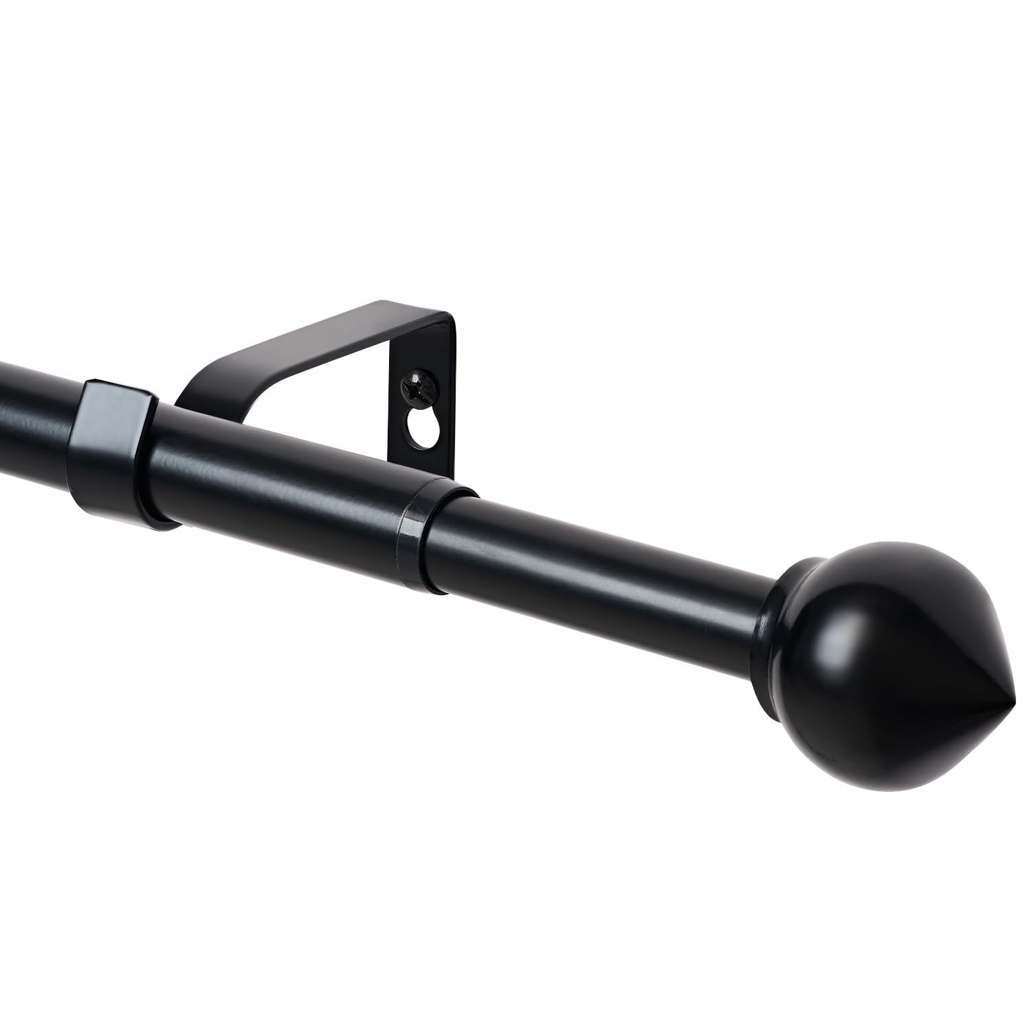 WL.Rocaille Black Curtain pole with onion head Adjustable curtain track 30 to 122 Inch Extendable metal retractable 76cm to 310cm，for Living Kitchen,Room, Bedroom andbathroom