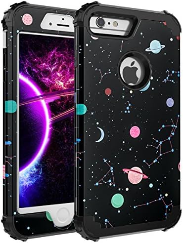 FOOXII iPhone 7 Case,iPhone 8 Case [Heavy Duty Shockproof] Silicone + PC Three Layer Hybrid Case High Impact Resistant Protective Cover Case for iPhone 7/iPhone 8 Space Black