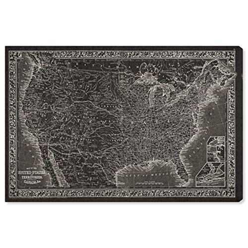 The Oliver Gal Artist Co. Maps Wall Art Canvas Prints 'United States of America…