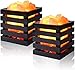 TORCHSTAR Dimmable Himalayan Crystal Salt Lamp with Wooden Basket, UL-Listed Power Line & Socket, for Ambiance Lighting, Decoration, Yoga, Purifying Air, 4.3x3.94x4.1inch(4 Bulbs Included), Pack of 2