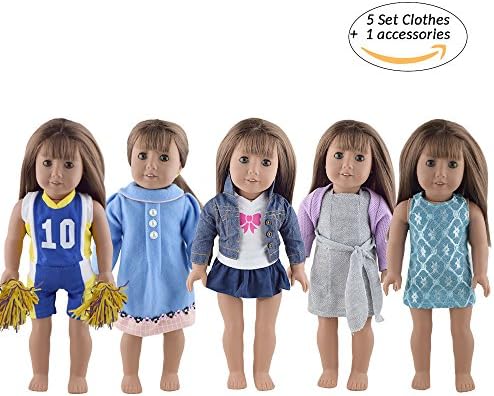 5 Pcs American Girl Doll Clothes or American Girl Doll Accessories Kits Fit All 18 Inch Doll ,Child's Best Gift