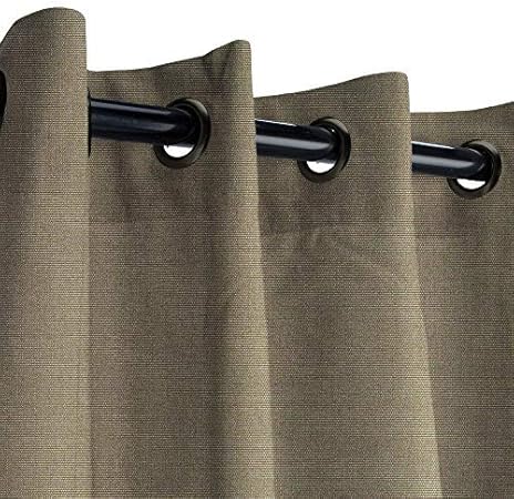 Amazon Com Sunbrella Canvas Taupe Outdoor Curtain With Dark