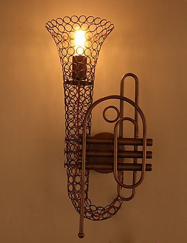 qiuxi Simple fashion Wall lamp Amercian Industrial Countryside Vintage Saxophone Wall Lamp Decorate for the Coffee Room / Bar / Living Rooom Wall Light , 110v