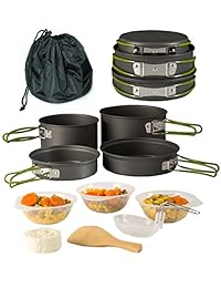 Wealers Camping Cookware 11 Piece Outdoor Mess Kit