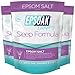 Epsoak Epsom Salt 6 lb. Magnesium Sulfate USP. (Qty. 3 x 2lb. Bag), Lavender Sleep Formula, Resealable Epsom Salt Bag, Made in The USA, Cruelty-Free Certified