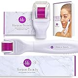 Derma Roller Kit 0.25mm Microneedle Roller For Face and Body + EXTRA Replacement Head 600 Titanium Needles .25mm Micro Needle Length Dermaroller Tool - Skin Care Facial Rollers - Microneedling Set