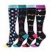 HLTPRO Compression Socks for Women & Men(4 Pairs) - Best Support for Medical，Circulation, Nurses, Running, Travel