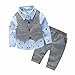 FEITONG 3pcs Newborn Baby Boy Grey Waistcoat+ Long Pants+ Shirts Set (3T / 3Years)