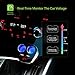ONEVER 1 to 2 Sockets Cigarette Lighter Splitter, Dual USB Car Charger Adapter with Voltage Display Compatible for iPhone7 7s iPad mini Samsung Galaxy, 12-24V Voltage, Suitable for Various Cars