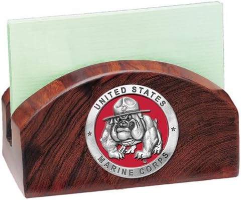 USMC Bulldog Ironwood Business Card Holder