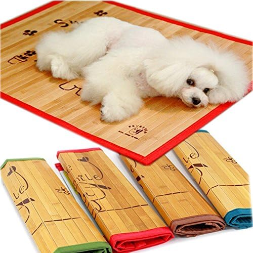 Rlley Dog Mat Summer Bamboo Mat Cooling Pad Pet Ice Pad Washable Mats Summer Kennel Pet Mat (M)