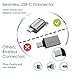 USB-C to USB 3.0 Mini Adapter with LED Indicator Keyring Lanyard Keychain for iMac MacBook Pro and Other USB Type-C Devices 1-Yr Warranty 2-Pack (Space Gray)