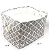ECOHIP Large Storage Basket, Decorative Cloth Bin, Collapsible Foldable Fabric Cube, Laundry Hamper Grey
