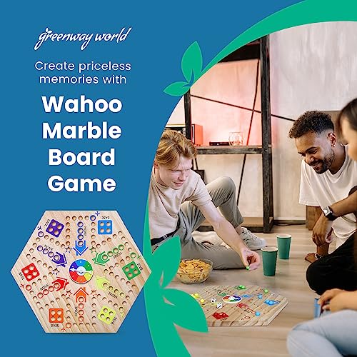 Greenway World Marble Game with Spinning and Rolling Dice, Wahoo