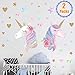 Unicorn Wall Decals,Unicorn Wall Sticker Decor with Heart Flower Birthday Christmas Gifts for Boys Girls Kids Bedroom Decor Nursery Room Home Decor 2 Pcs