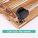 MOUTIK Plant Caddy Wooden Plant Stand 2 Pack Square Indoor Outdoor on Roller Patio/Flower Pot (11.8