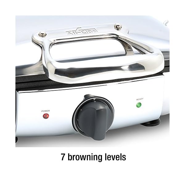 AllClad 99011GT Stainless Steel Belgian Waffle Maker with 7 Browning