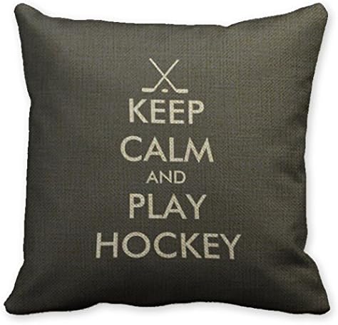 Throw Linen Pillowcase Keep Calm And Play Hockey Sofa Cushions Player