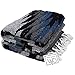 Open Road Goods Handwoven Mexican Diamond Blanket, Throw, or Yoga Bolster - Black & Grey Diamond Pattern Blanket - Midnight