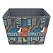 Paw Prints Fabric Pet Toy Bin, Wordplay Design, 14.75 x 10 x 10.75 Inches (37409)