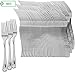 Plastic Silverware | Heavy Duty & Solid Cutlery Disposable Utensils Set | Perfect for Weddings, Buffets, Luncheon, Birthdays, More | Pack of 150 Silver Plastic Forks