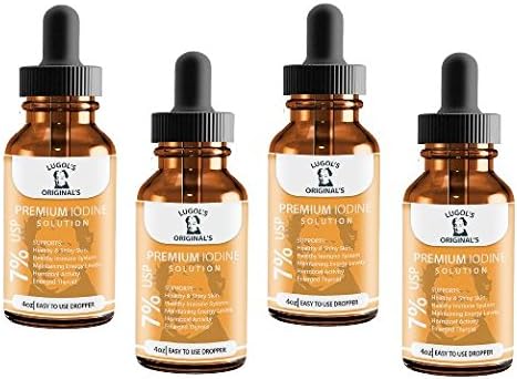 Lugols Originals Lugols Solution With Potassium Iodide Drops High Potency Concentrated Thyroid Supplement 7% 1 oz 4 Pkg
