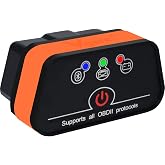 vLinker iCar2 BLE 4.0 OBD2 Bluetooth Adapter Auto Scanner Car Diagnostic Tools Engine System Diagnostic Tools for Android/iOS (Black/Orange)