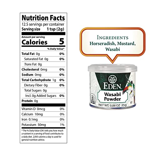 Eden Wasabi Powder, With Real Japanese Horseradish, Traditionally Made