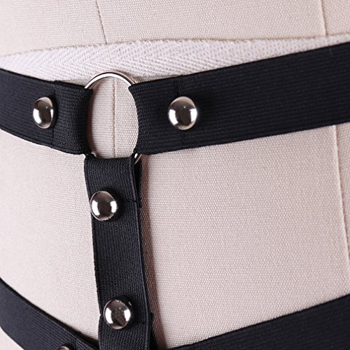 PETMHS Goth Body Harness Garter Belt Stockings for Women Sexy Lingerie Elastic Suspender Belt for Women (Black)