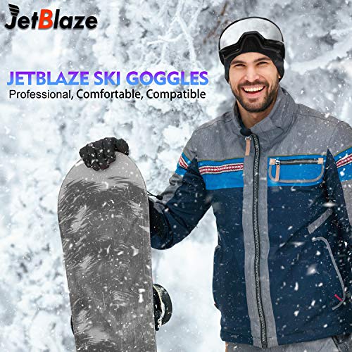 JetBlaze Ski Goggles, OTG Snowboard Goggles (Silver) - Thumbnail 6