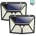 Solar Lights Outdoor 98 LED, Gixvdcu Solar Motion Sensor Lights 3 Modes 270&deg; Wide Angle IP65 Waterproof Security Wireless Wall Light for Outdoor, Garden, Patio Yard, Deck Garage, Fence (2 Pack)