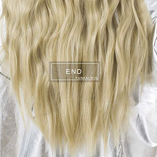 66cm Long Dark Blonde Wig For Women, Elegant Ash Off Blond Color Ombre Hair Wig, 26-inch Of Pure Premium Synthetic Hair Long Wavy Hair WigYUNKAI (Ash Off Blond) - Thumbnail 4