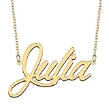 GR35Z9 Julia Name Necklace Gift for Her His Friend