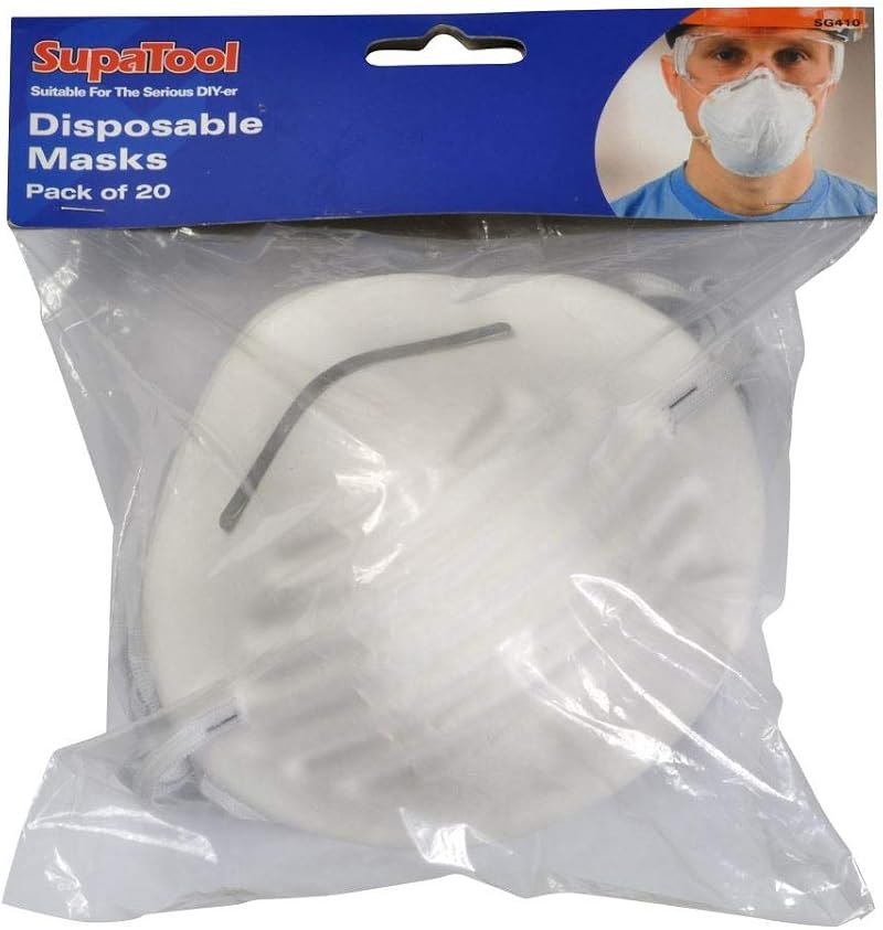 SupaTool Nuisance Dust Masks Disposable Molded Face Respirator 20 Pack