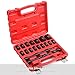 CASOMAN 1/2-Inch Drive Shallow Impact Socket Set, Metric, 10mm-32mm, CR-V, 6-Point, 20-Piece 1/2
