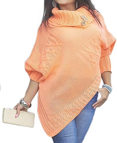 Morefaz Womens Ladies Warm Knitted Poncho Jumper Sweater Jacket Cape WRAP Shawl MFAZ Ltd