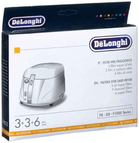 De'Longhi Kit de filtres pour friteuse de la série F8-F1000, noir/blanc