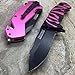 TAC-FORCE Spring Assisted Pink Tiger Zebra Stripe Camping Hunting Tactical Knife