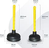 (Set of 2) Mario10 Rubber Sink Plunger 4.52in 5.51in Heavy Duty Unblocker view 2