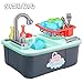 Wowok Play Kitchen Sink Toys, Dishwasher Playing Toy with Running Water, Automatic Faucets, Tableware and Detachable Water Rack Play House Pretend Role Play Toys for Boys Girls