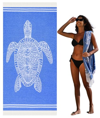 Widdonen Thin Turkish Beach Towel Lightweight Quick Dry Absorbent Cotton Bathroom Bath Pool Swim Towels Extra Large Oversized Sand Free Beach Accessories Essentials Cloud Gifts for Adult
