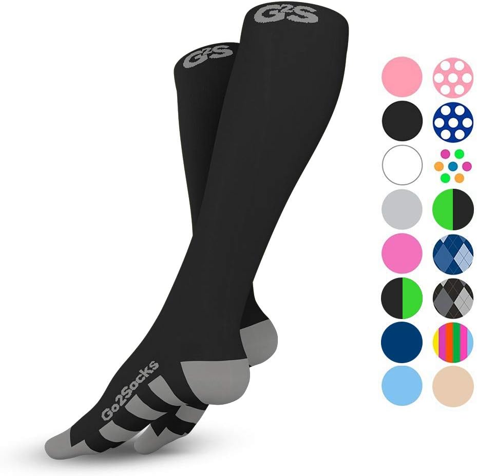 Go2Socks Compression Socks for Men Women Nurses Runners 20-30mmHg Medical Stocking Athletic