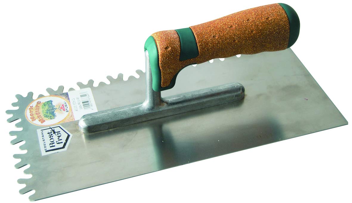 Stubai 433631KG Stainless Finishing Trowel with Cork Handle, Silver/Brown, 280 x 130 x 0.75 mm