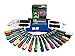 Crafty Bot Pack of 18 Liquid Chalk Markers, 48 Chalk Board Labels, Microfiber Cloth, With Reversible and 6mm Spare Tips, Assorted Colors